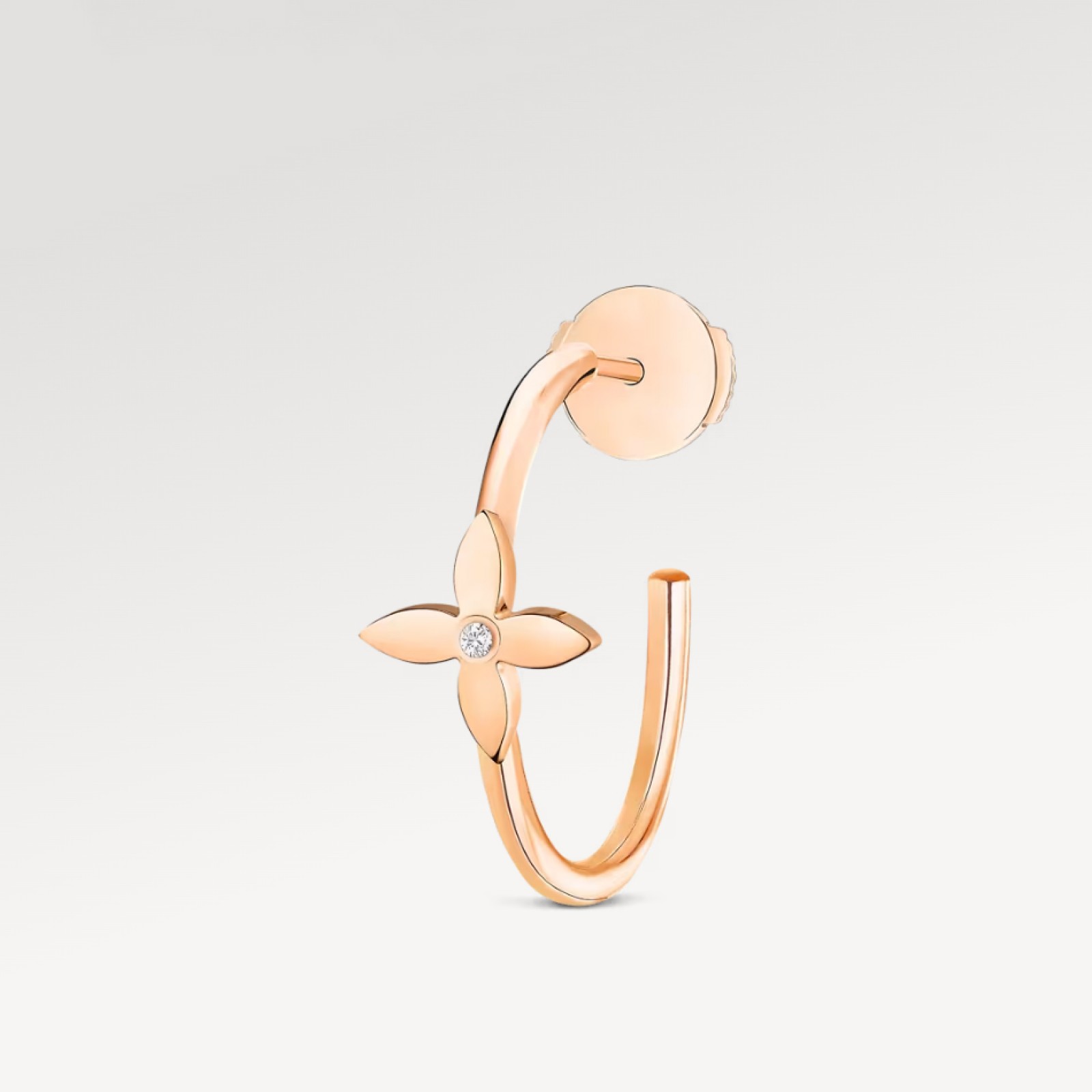 Idylle Blossom Small Hoop, Pink Gold And Diamond - Per Unit