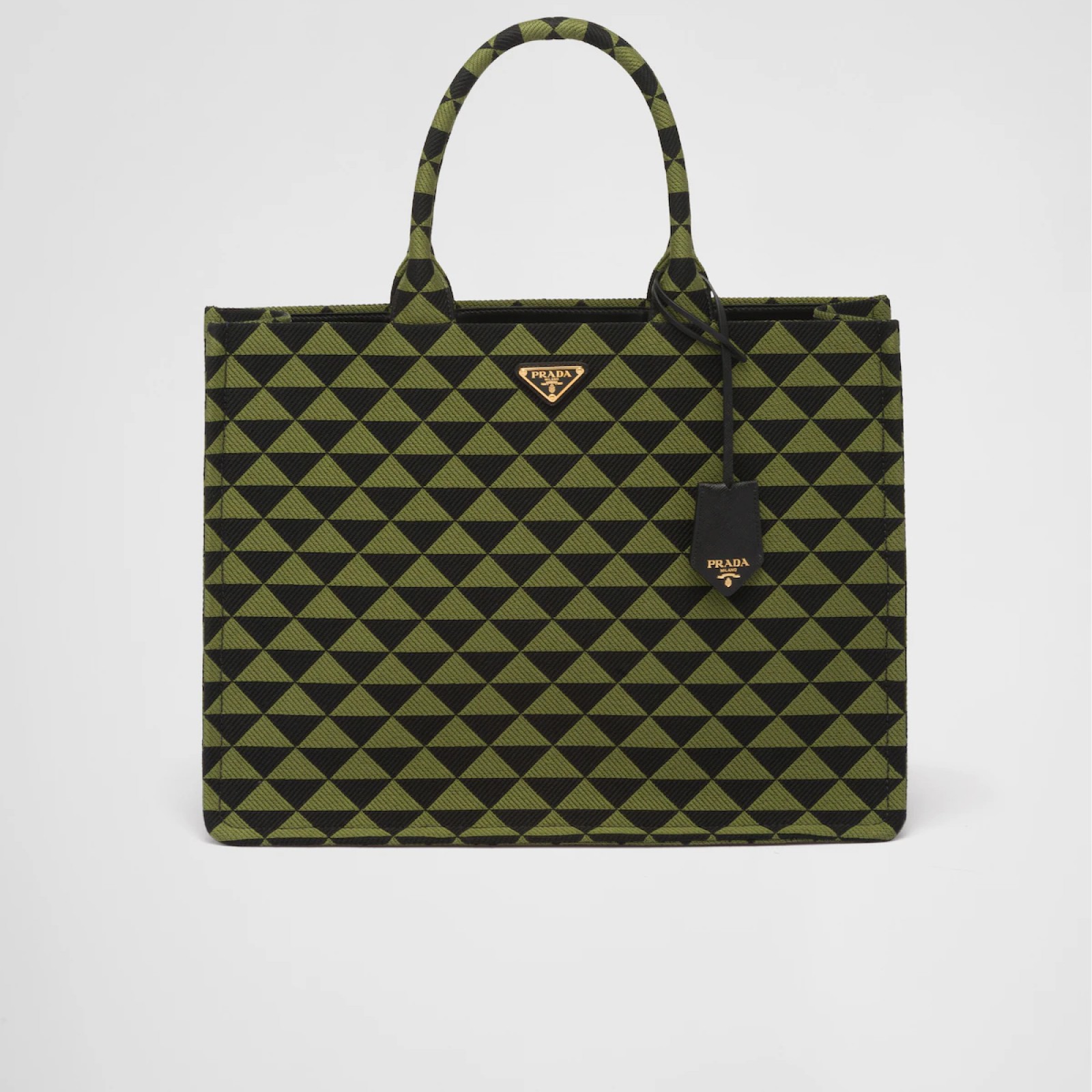 Prada Symbole embroidered fabric tote bag