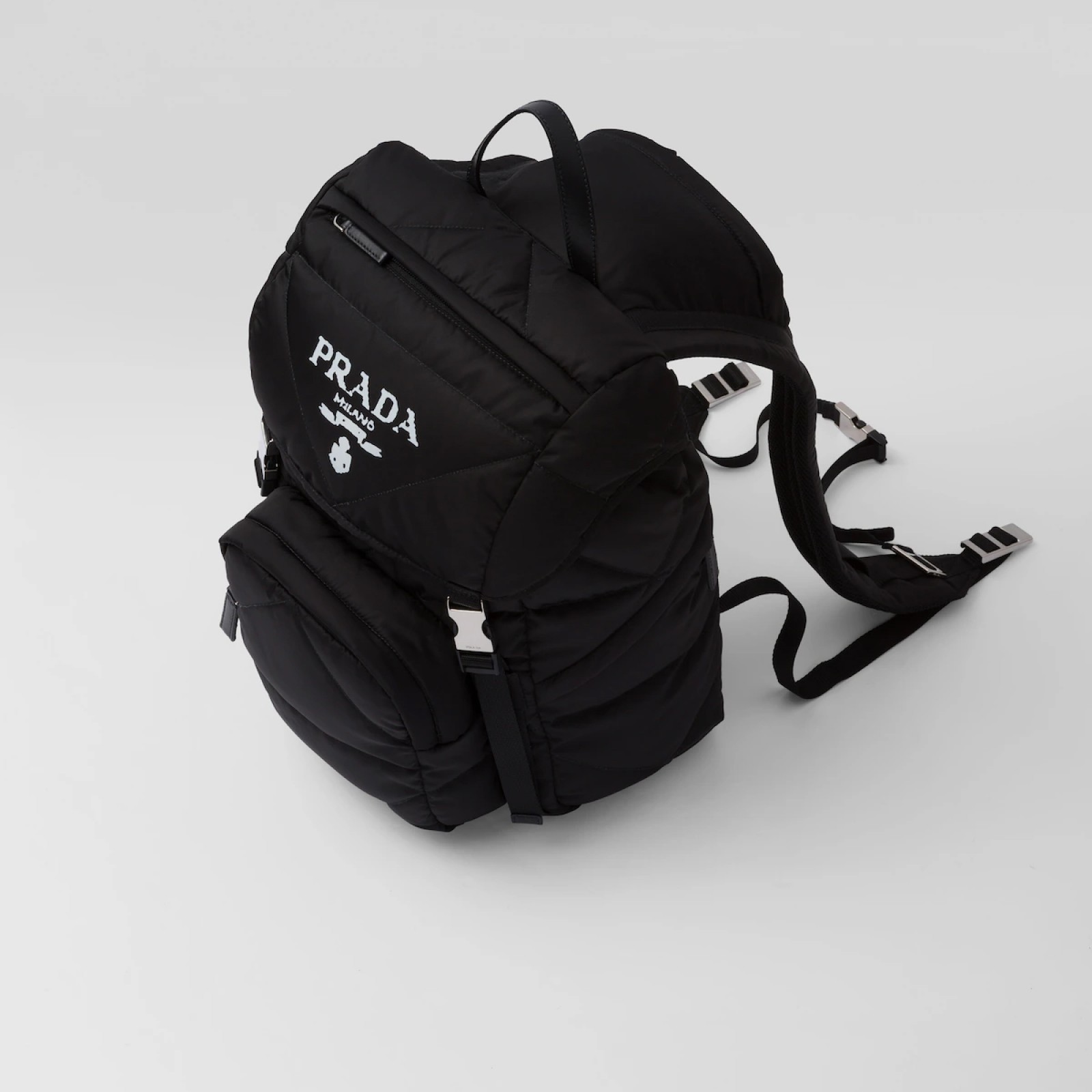 Re-Nylon padded backpack with hood