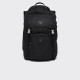 Re-Nylon and Saffiano leather backpack with hood