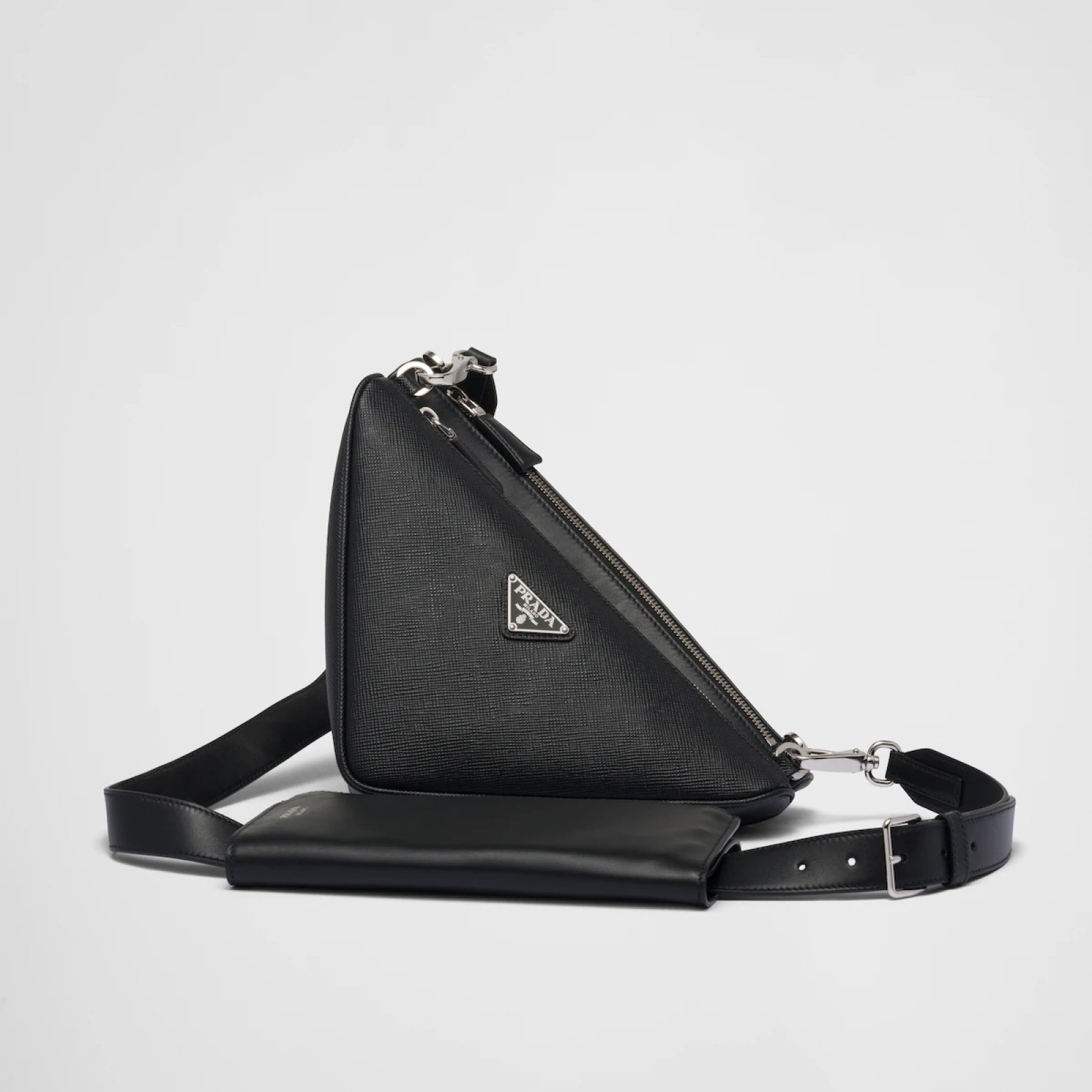 Saffiano leather and leather shoulder bag