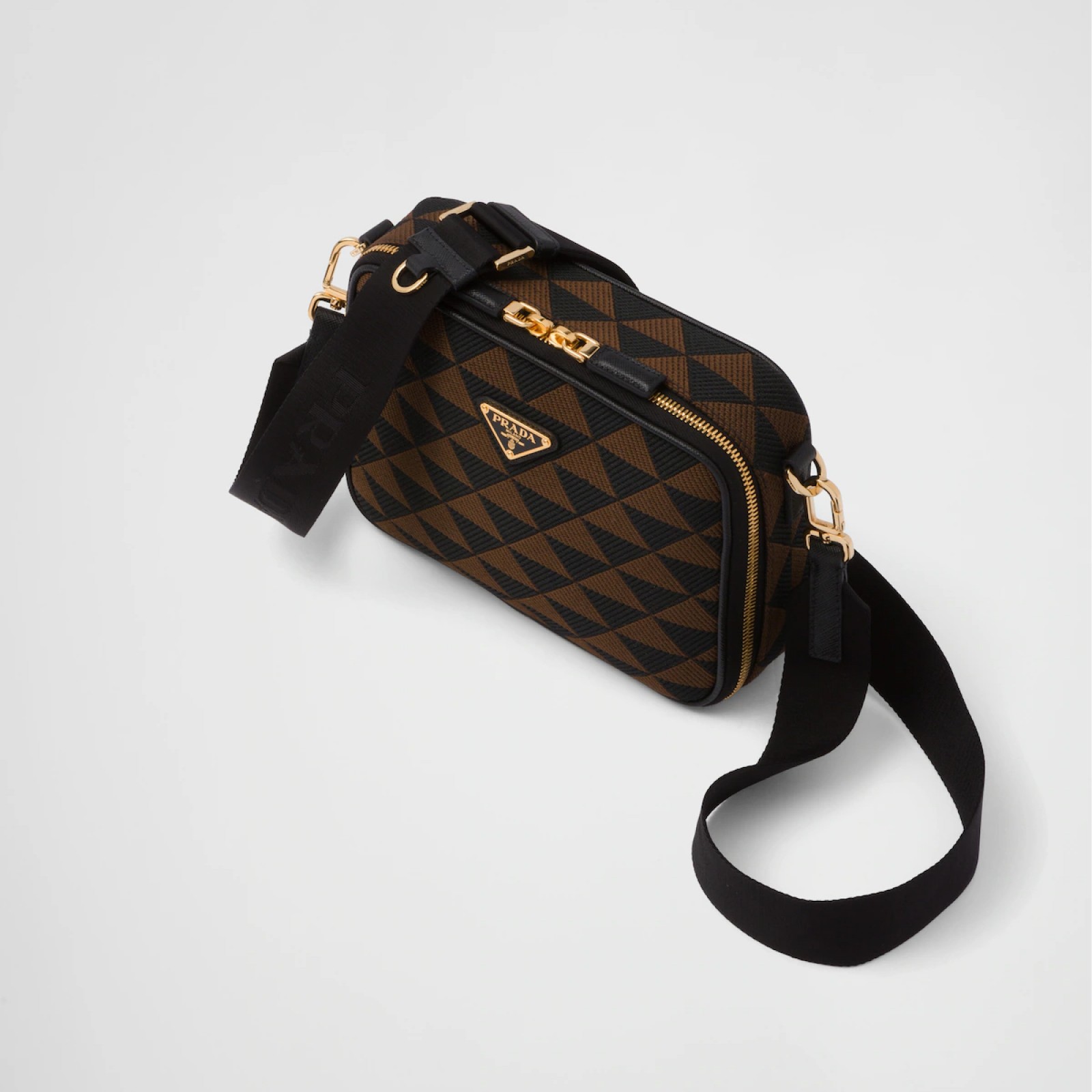 Prada Symbole embroidered fabric bag