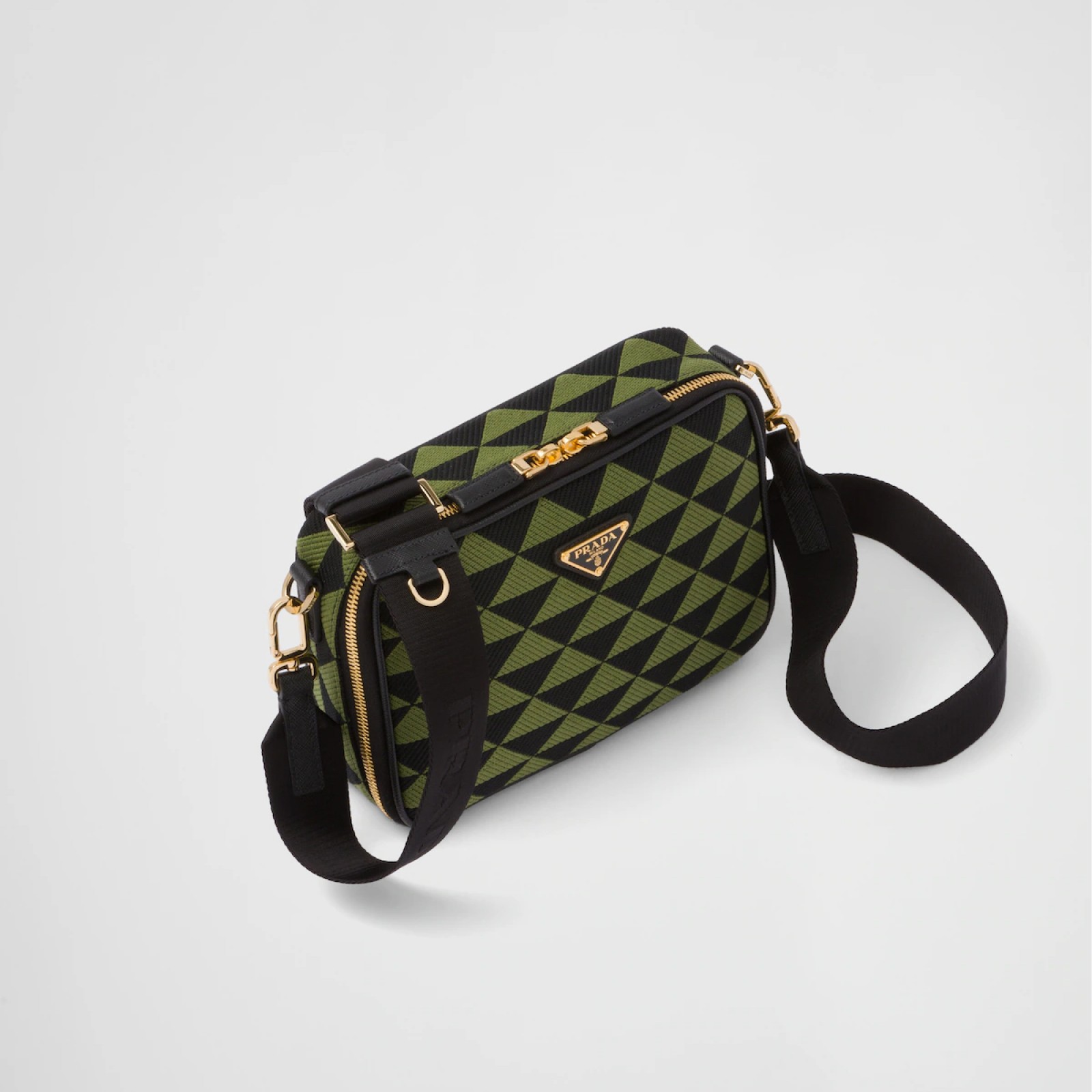 Prada Symbole embroidered fabric bag