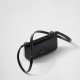 Brushed leather mini-bag with shoulder strap