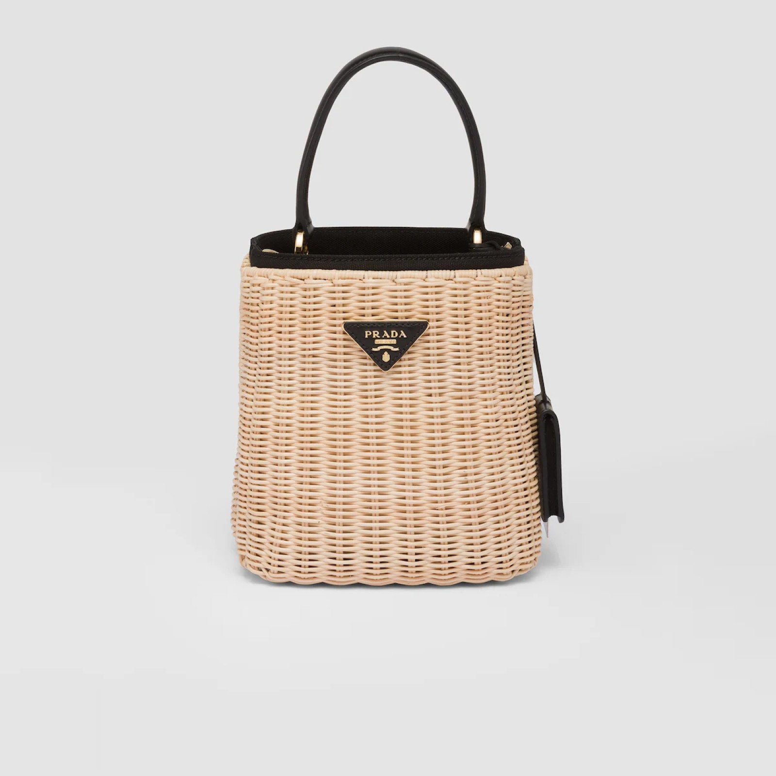 Prada Panier wicker and canvas bag