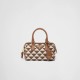 Prada Symbole embroidered fabric top-handle bag