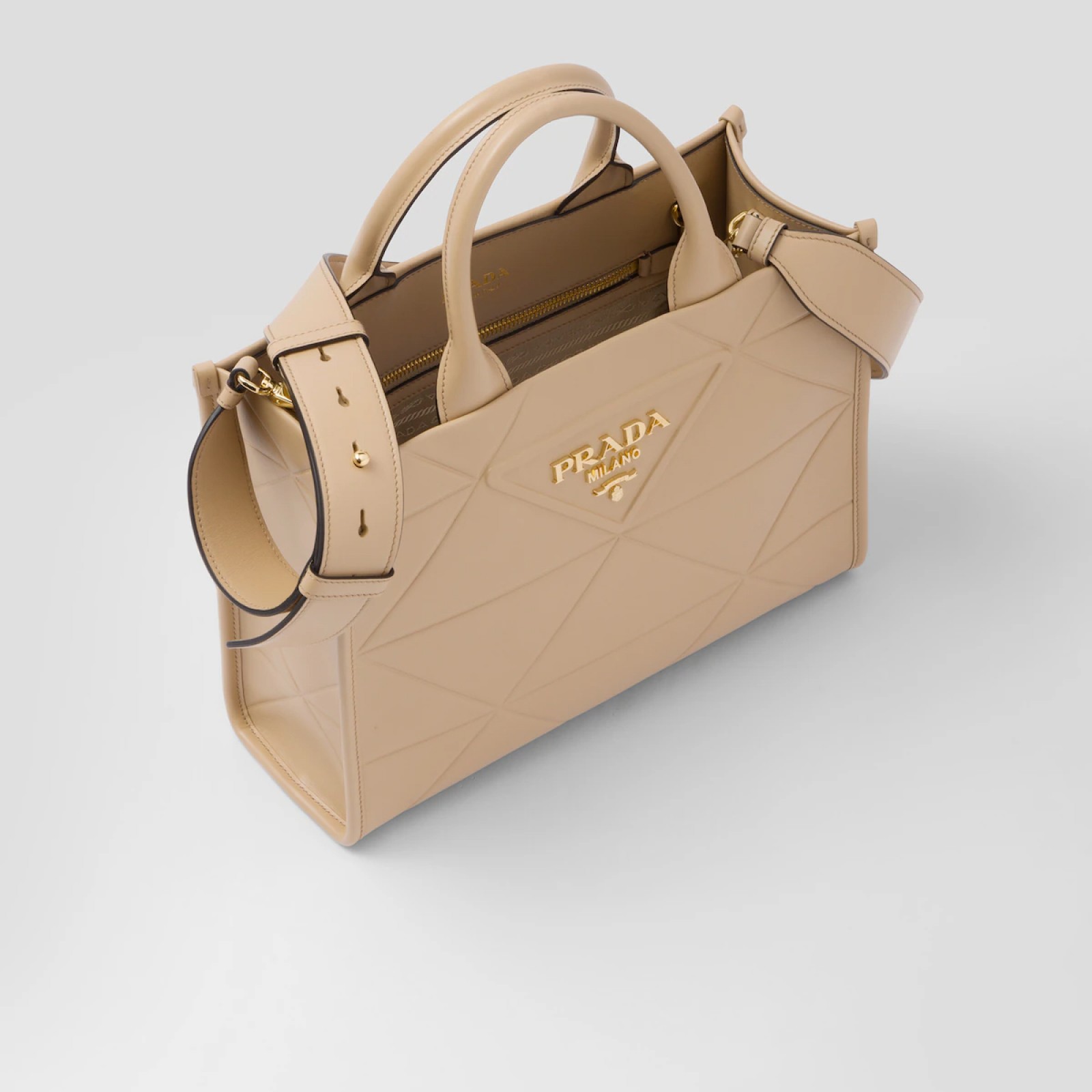 Small leather Prada Symbole bag with topstitching