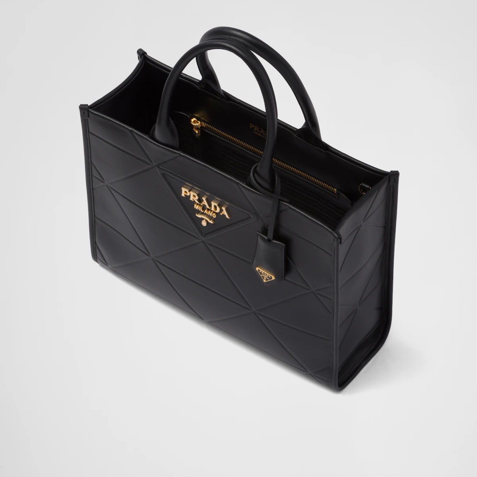 Medium leather Prada Symbole bag with topstitching