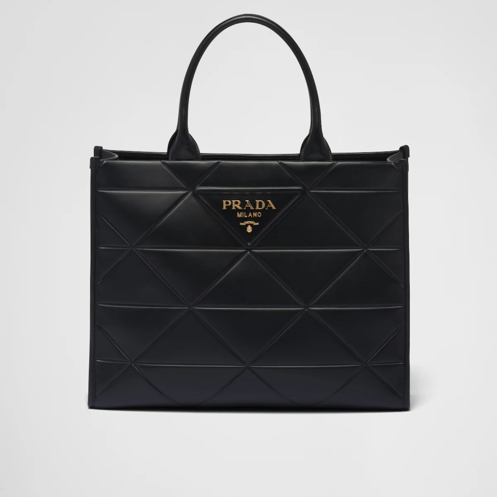 Large leather Prada Symbole bag with topstitching