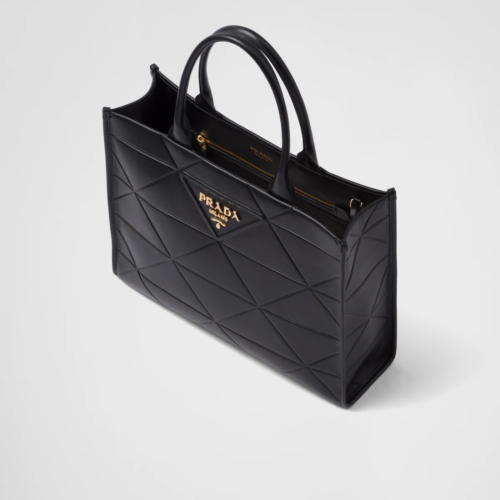 Large leather Prada Symbole bag with topstitching