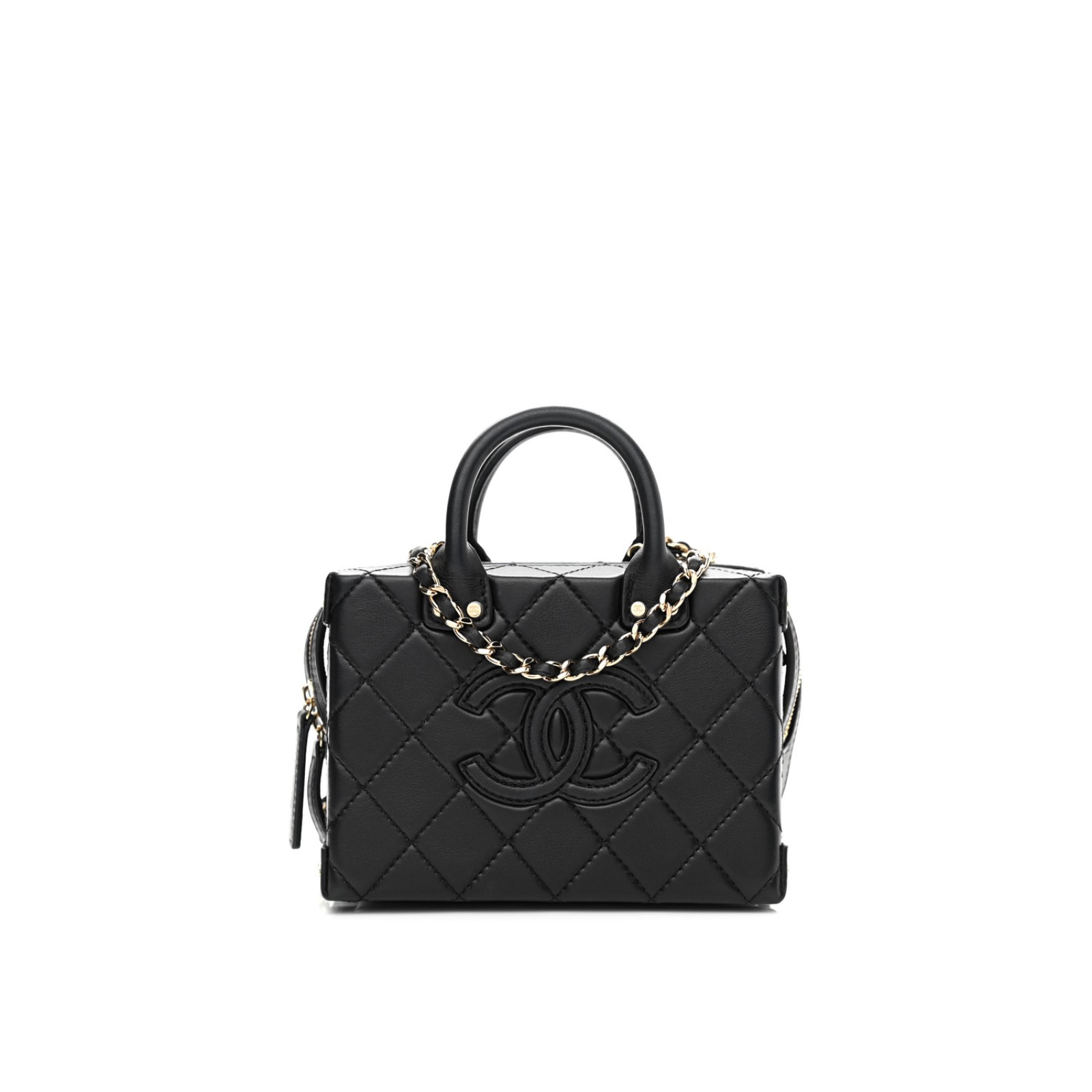 CHANEL SMALL STUDDED SQUARE VANITY CASE