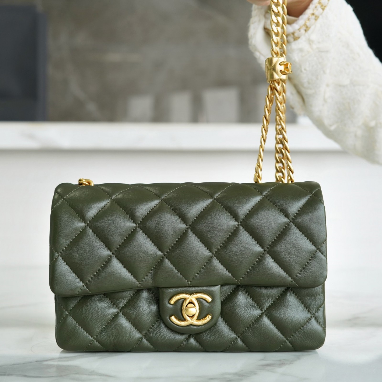 CHANEL SMALL PILLOW CRUSH FLAP BAG