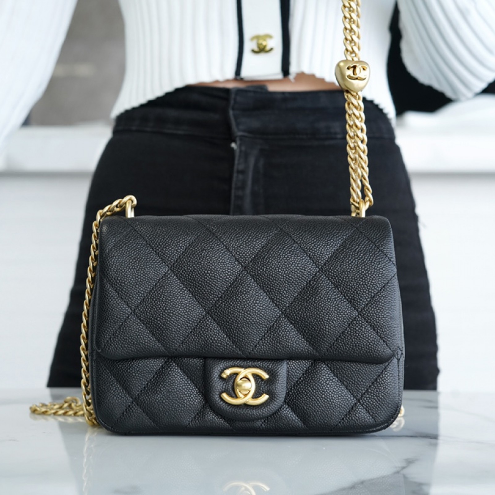 CHANEL LARGE SWEETHEART FLAP BAG