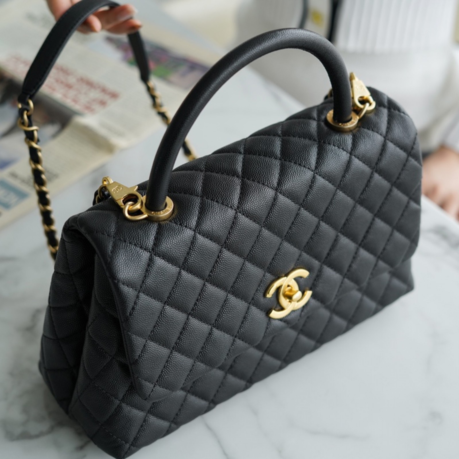 CHANEL MEDIUM HANDLE FLAP BAG 