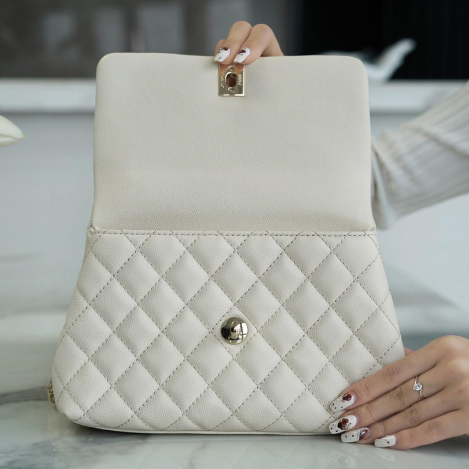 CHANEL SMALL  HANDLE FLAP BAG