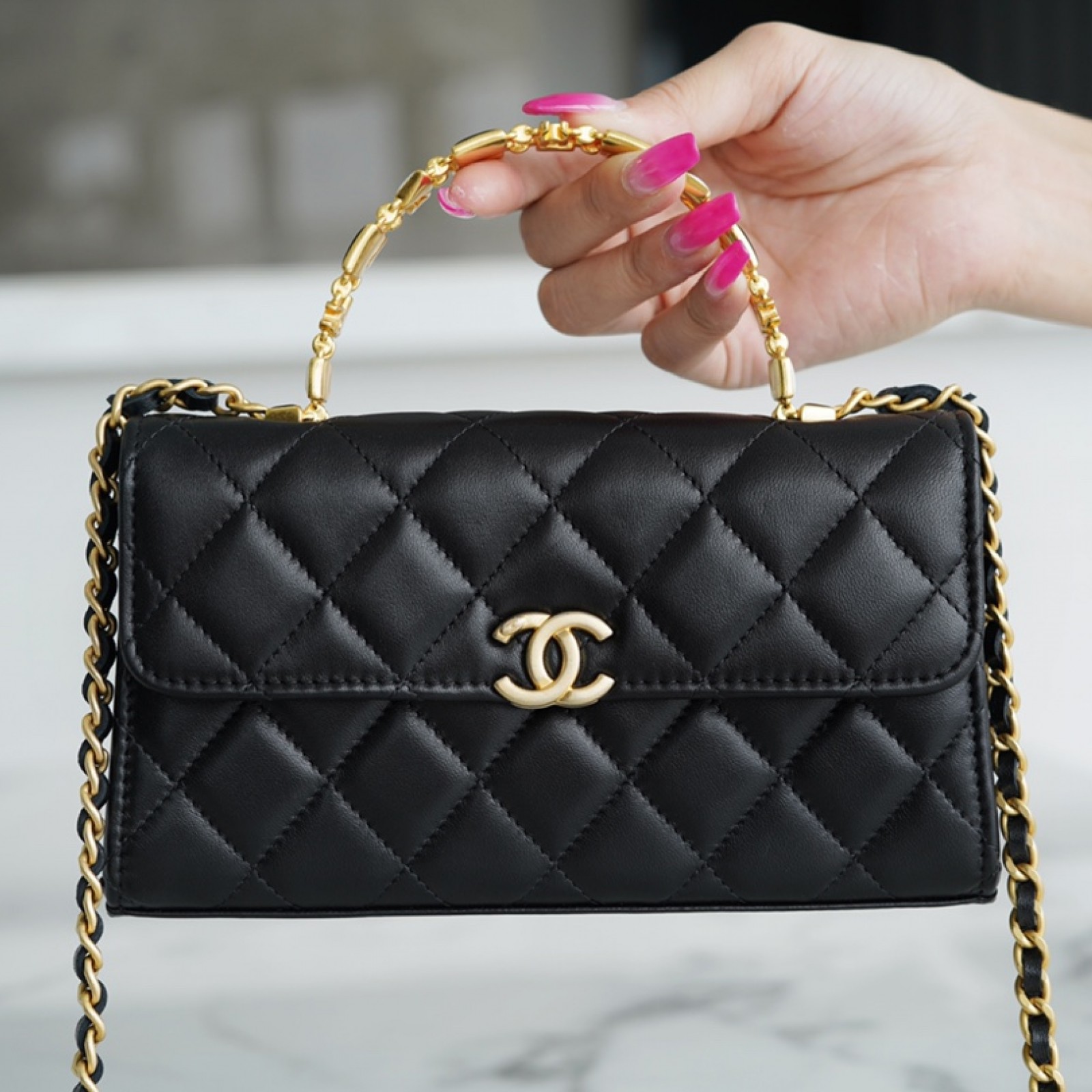 CHANEL TOP HANDLE FLAP BAG