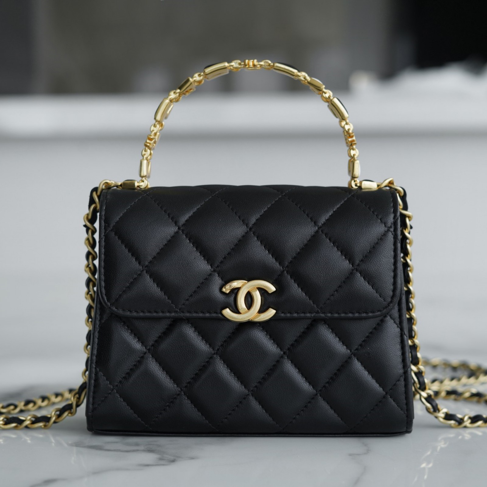 CHANEL TOP HANDLE FLAP BAG