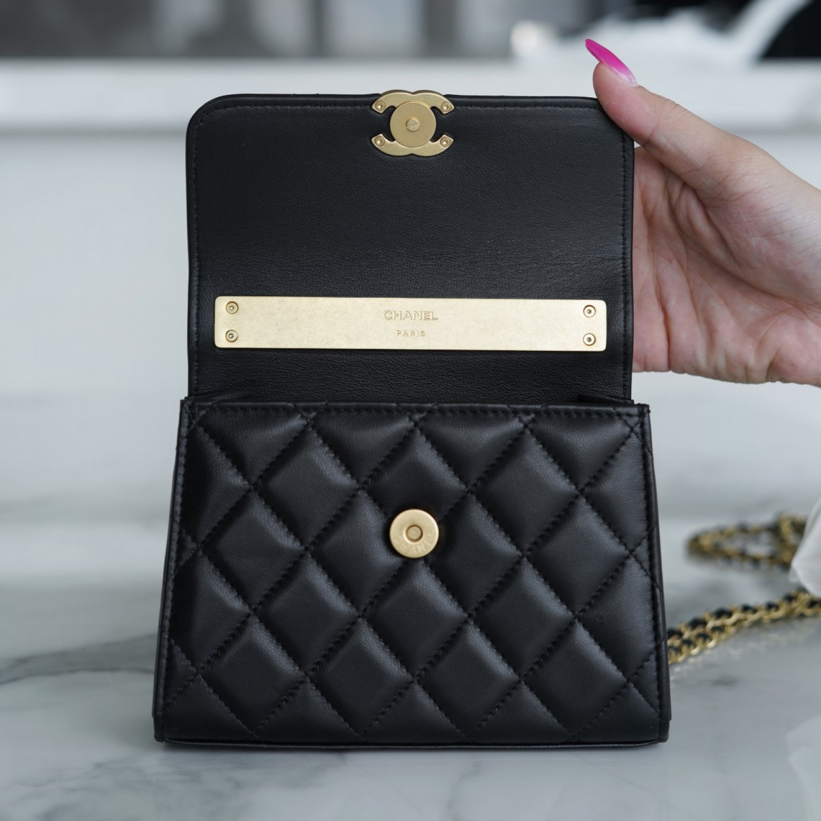 CHANEL TOP HANDLE FLAP BAG