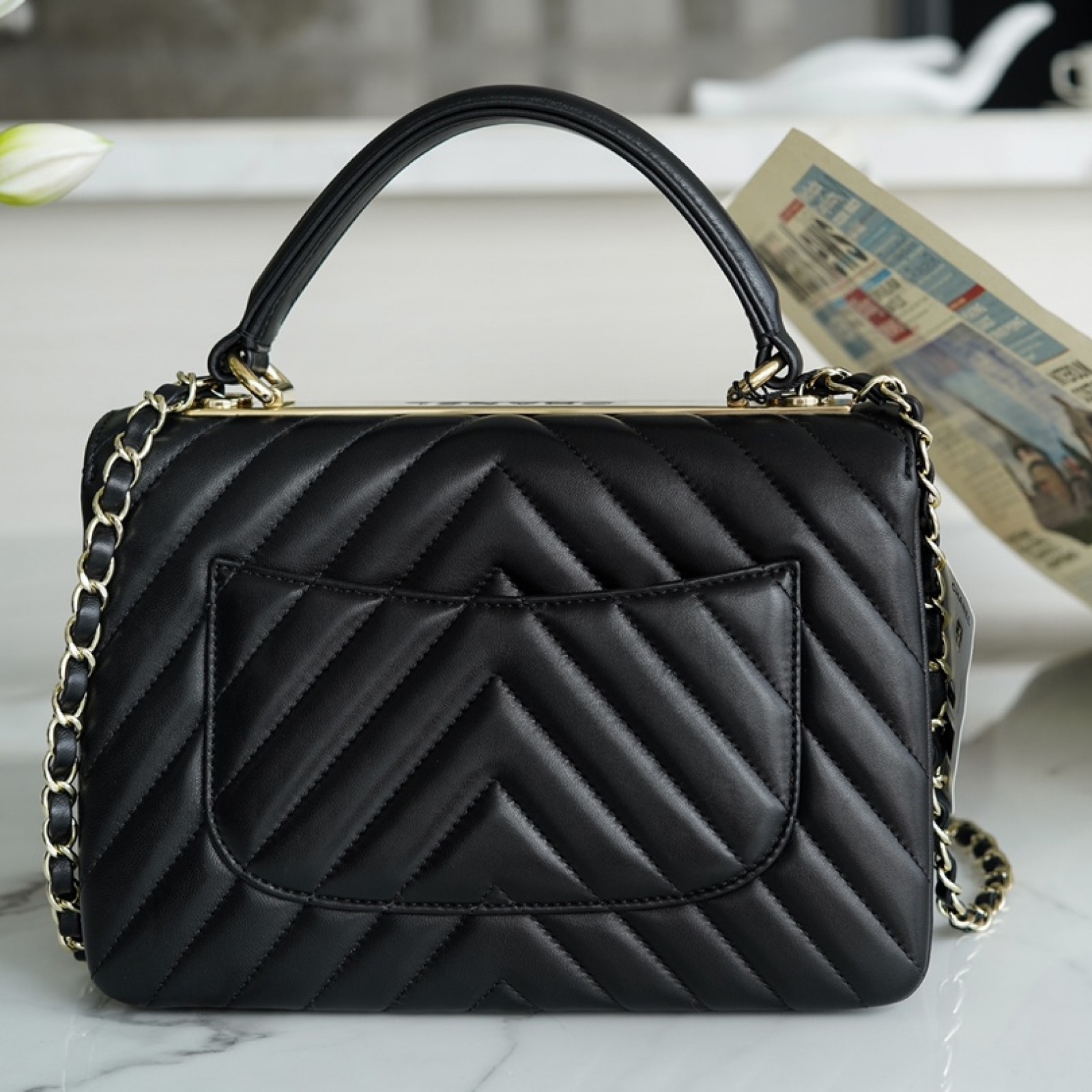 CHANEL SMALL  HANDLE FLAP BAG