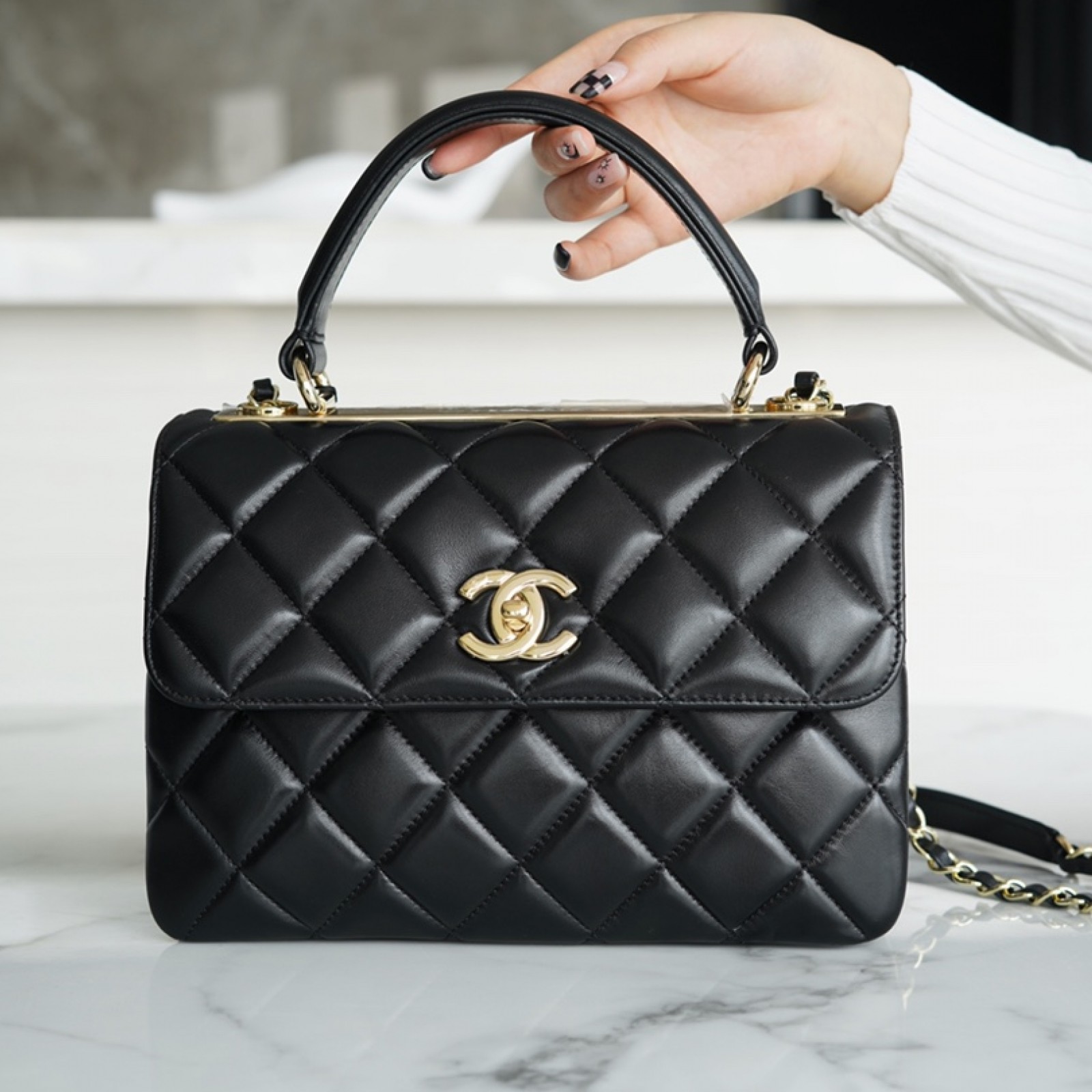 CHANEL SMALL  HANDLE FLAP BAG