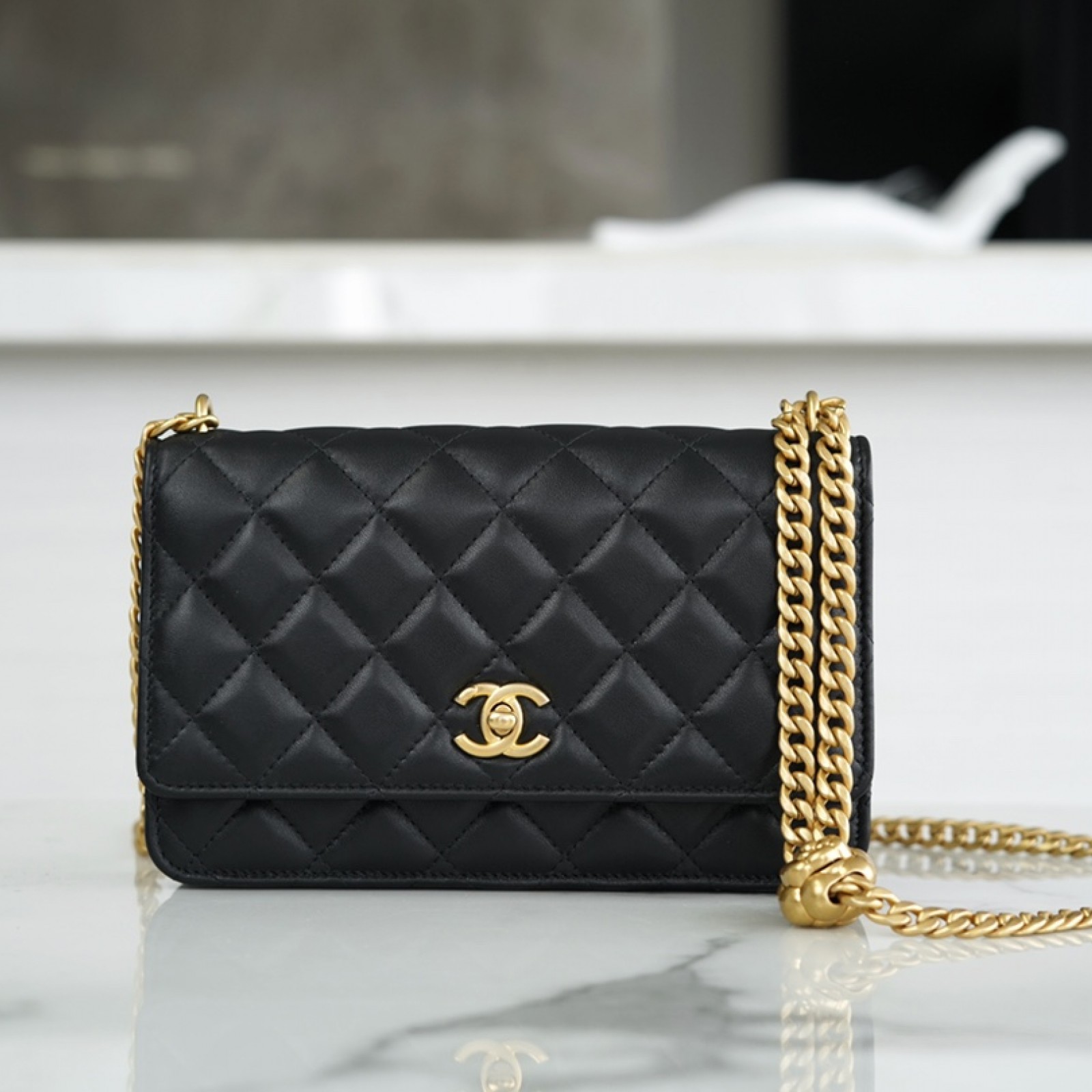 CHANEL SWEET CAMELLIA WALLET ON CHAIN BAG