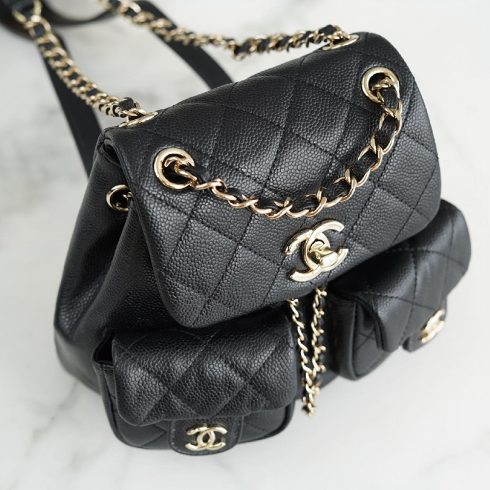 CHANEL MINI DUMA POCKETS DRAWSTRING BACKPACK  