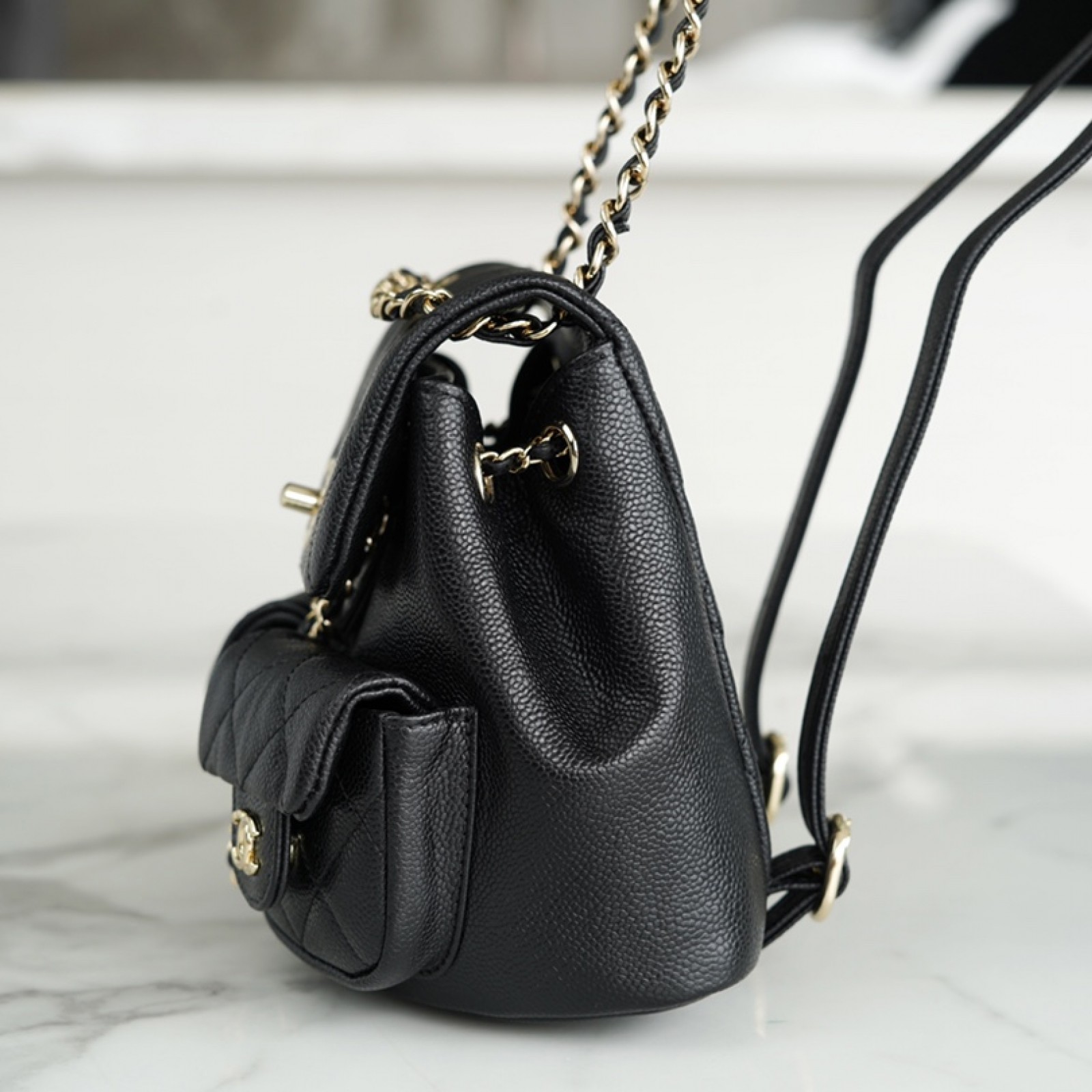 CHANEL MINI DUMA POCKETS DRAWSTRING BACKPACK  