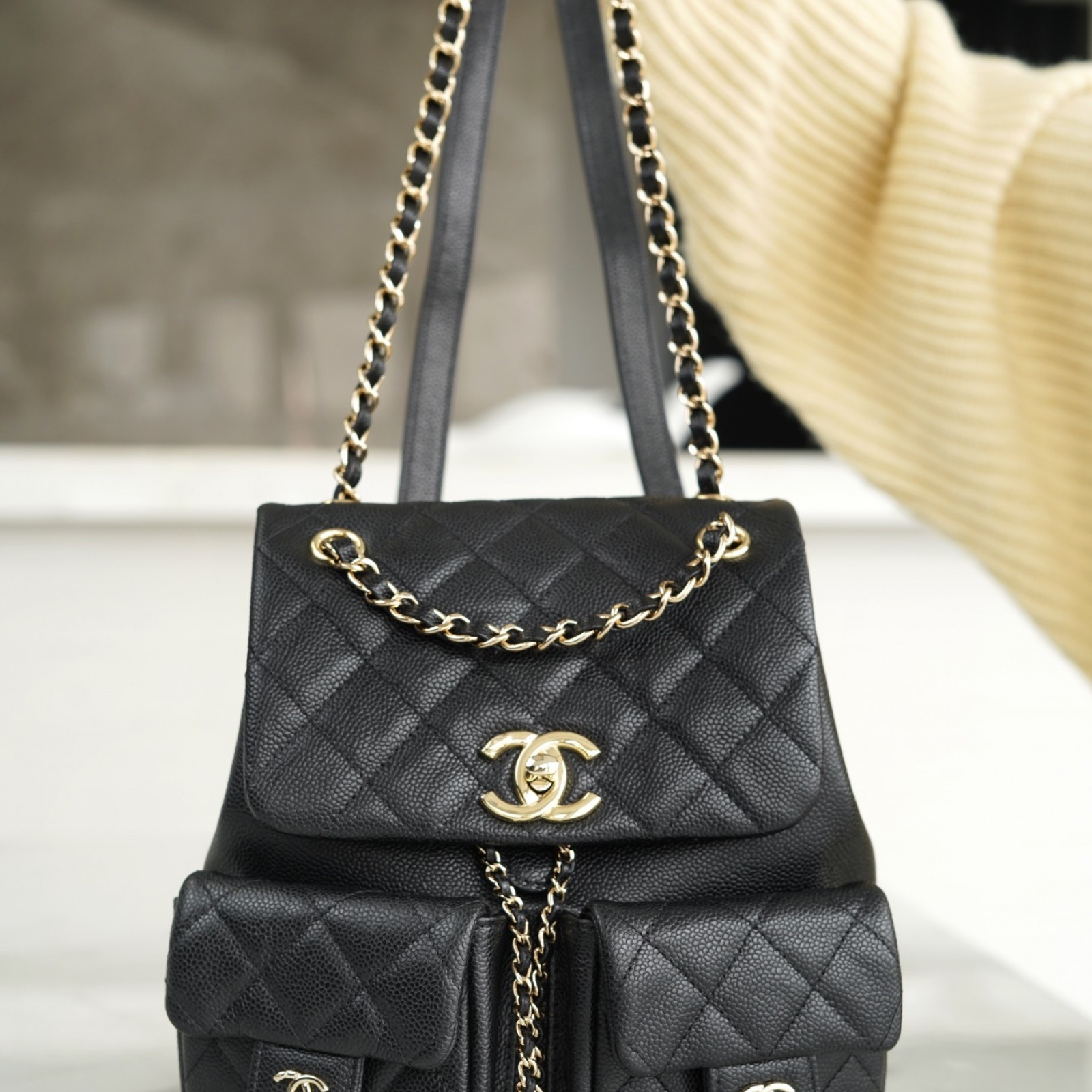 CHANEL LARGE DUMA POCKETS DRAWSTRING BACKPACK 