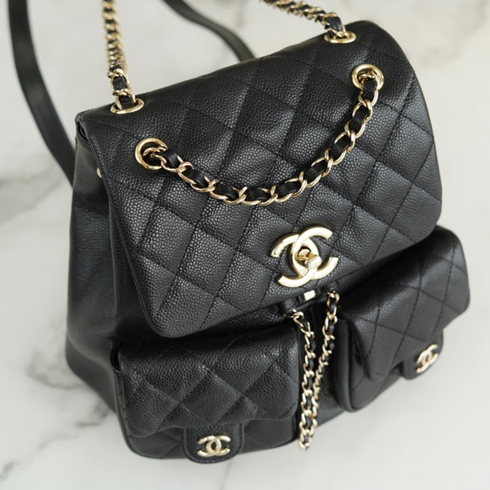 CHANEL LARGE DUMA POCKETS DRAWSTRING BACKPACK 