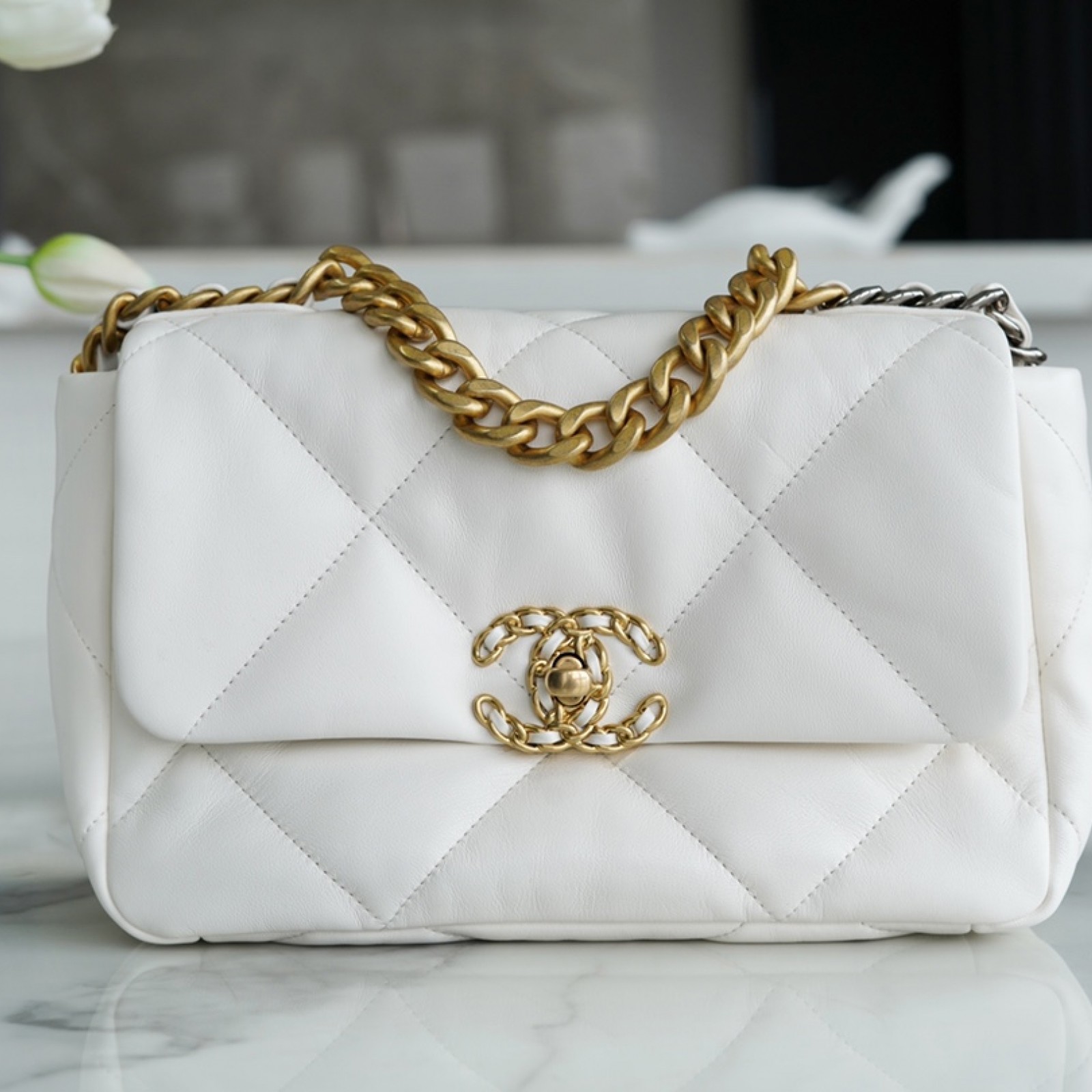 CHANEL SMALL 19 FLAP BAG 