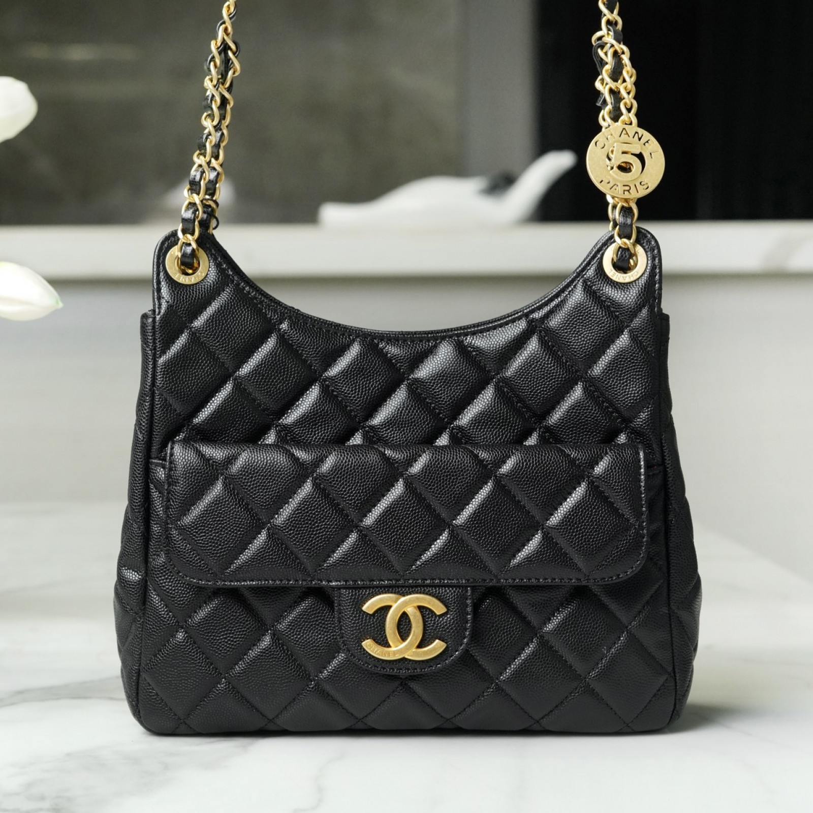 CHANEL WAVY HOBO BAG 