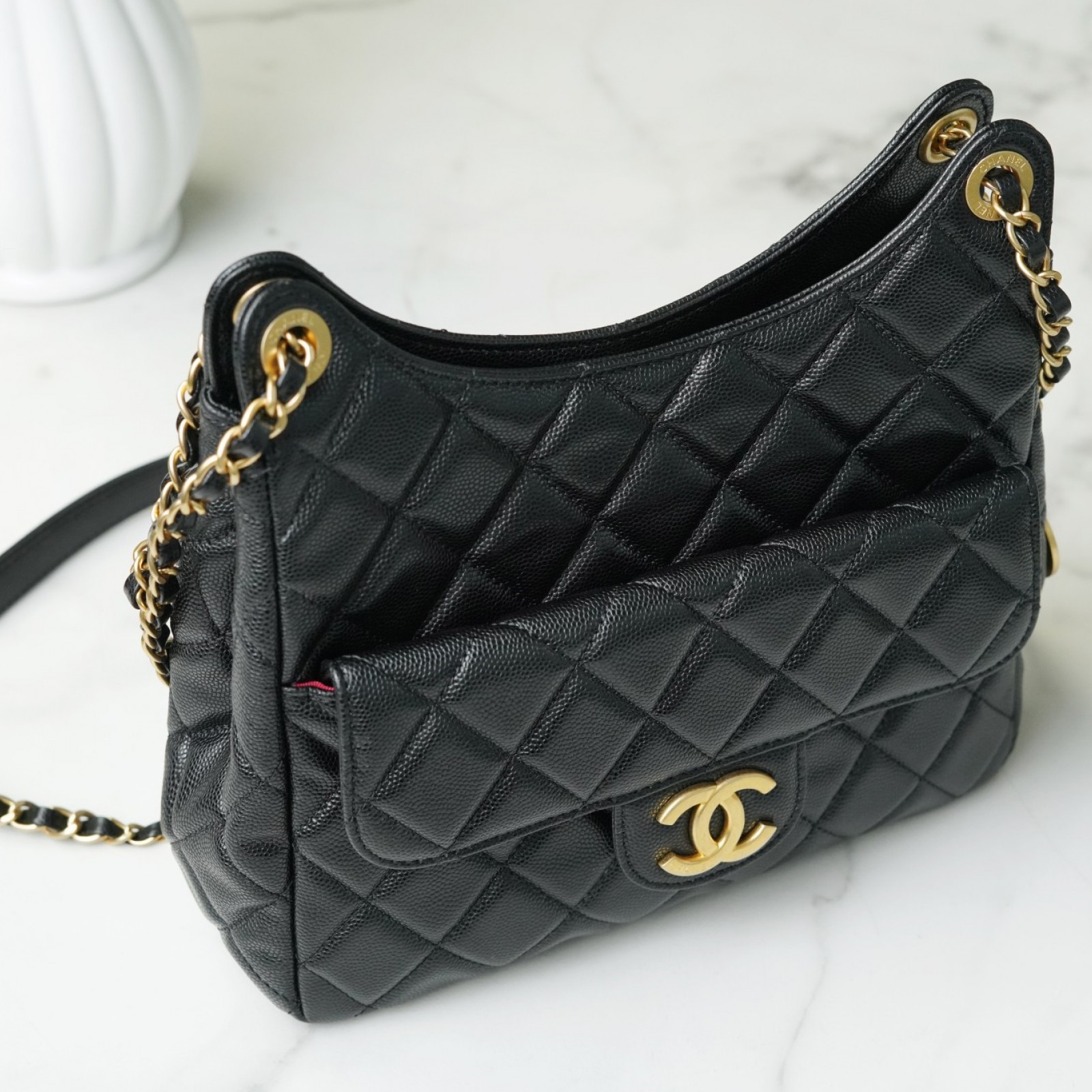 CHANEL WAVY HOBO BAG 