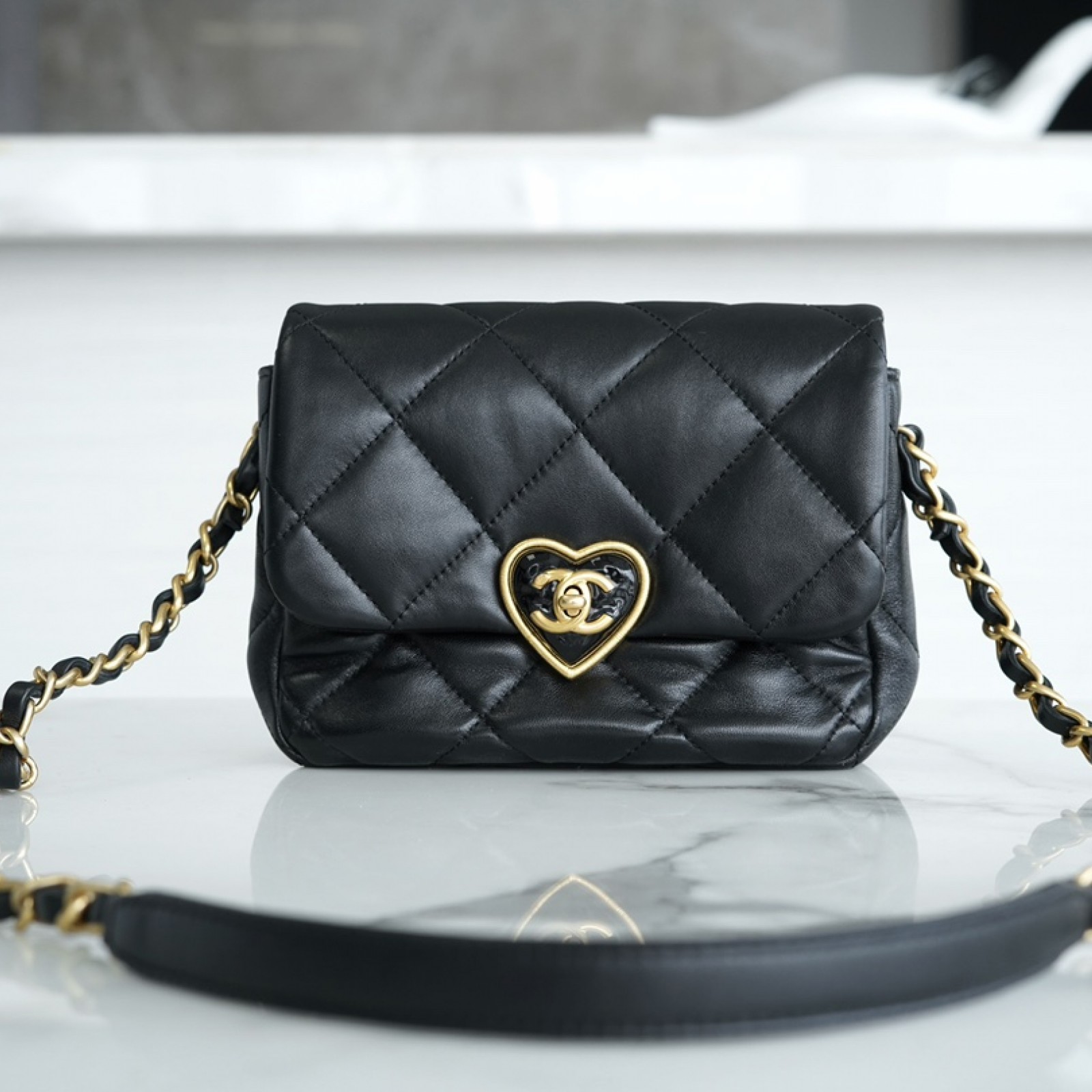 CHANEL MINI HEART SQUARE FLAP BAG 