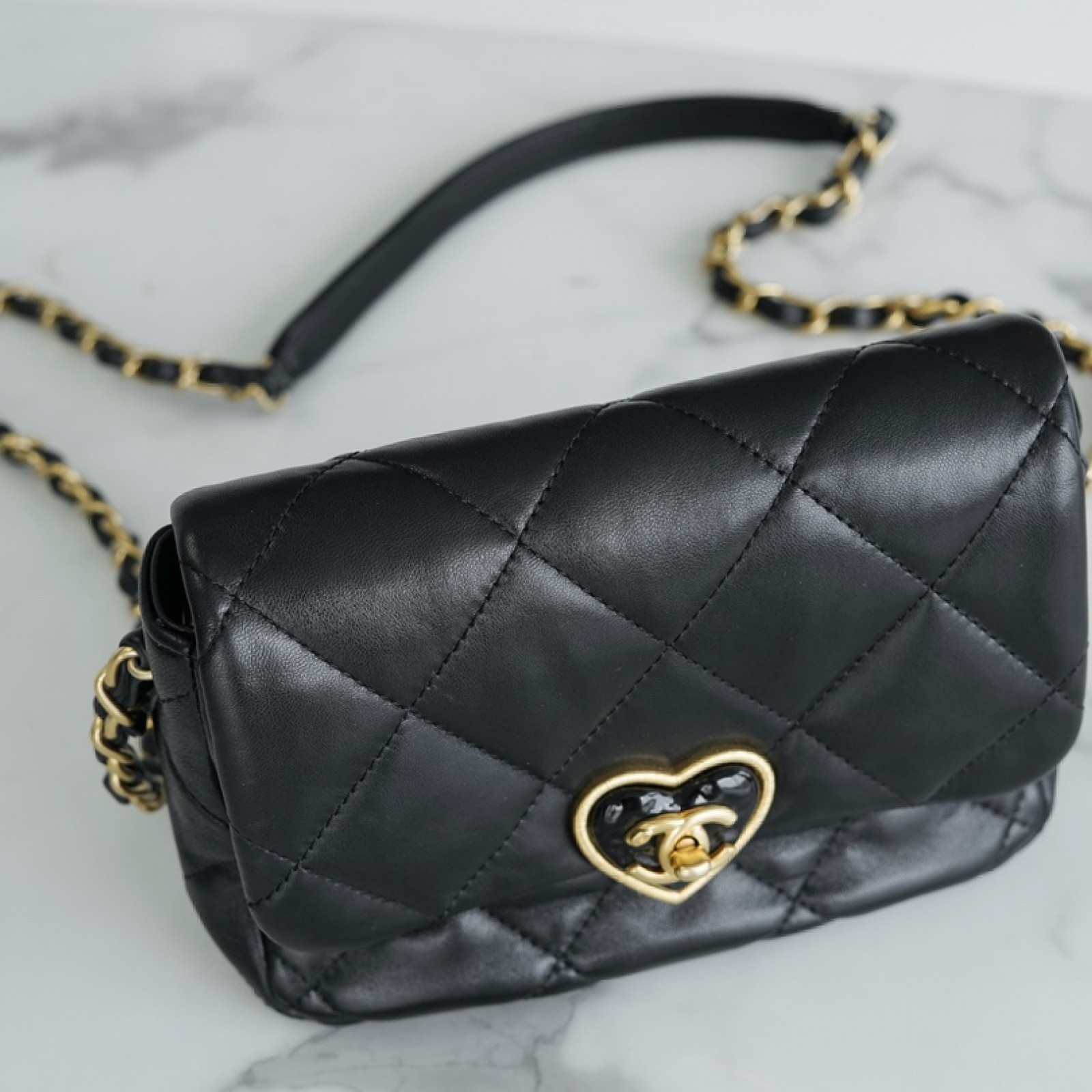 CHANEL MINI HEART SQUARE FLAP BAG 