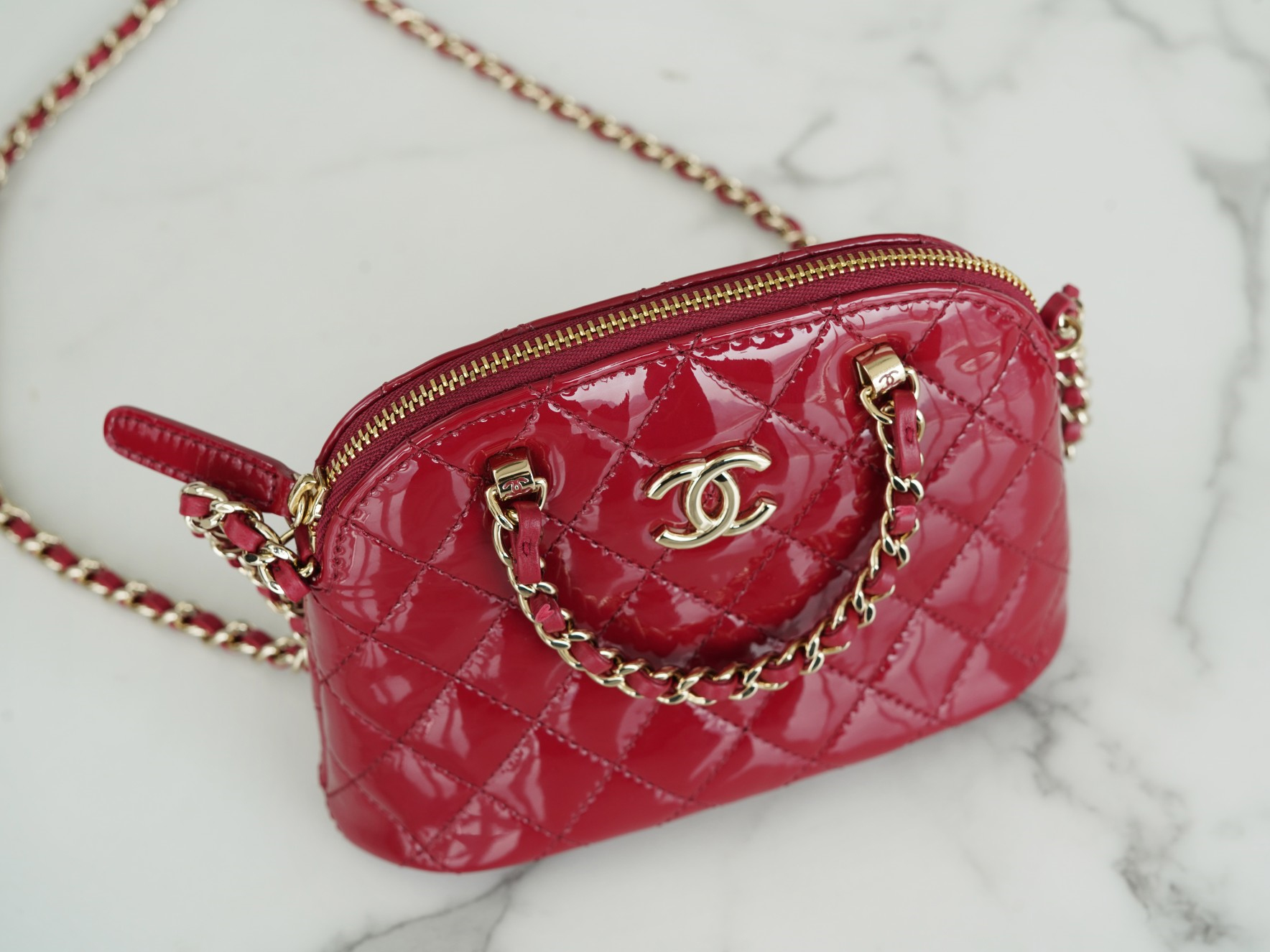 CHANEL SHINY COCO CLUTCH WITH CHAIN BAG