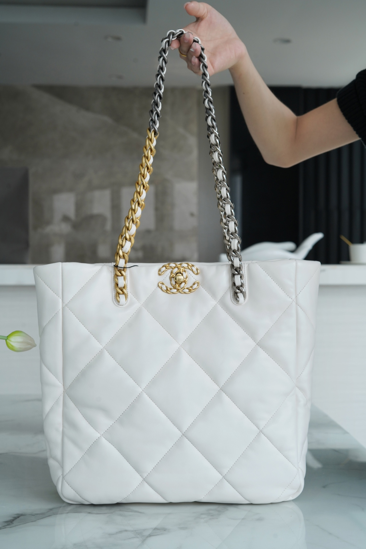 CHANEL 19 EAST WEST SHOPPING BAG