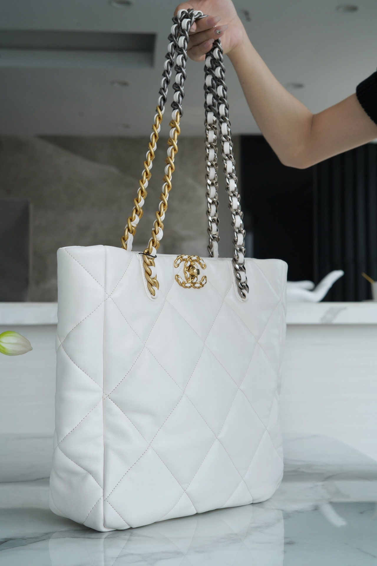 CHANEL 19 EAST WEST SHOPPING BAG